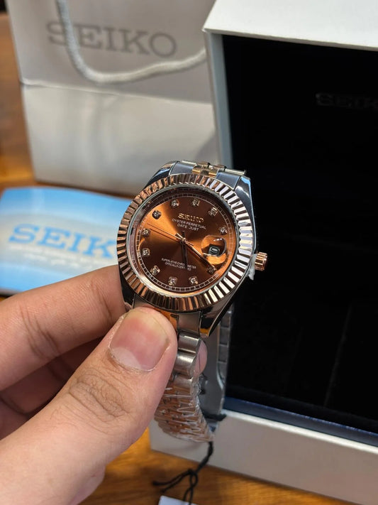 SKO-Datejust Rose Gold Brown (Analog Watch)