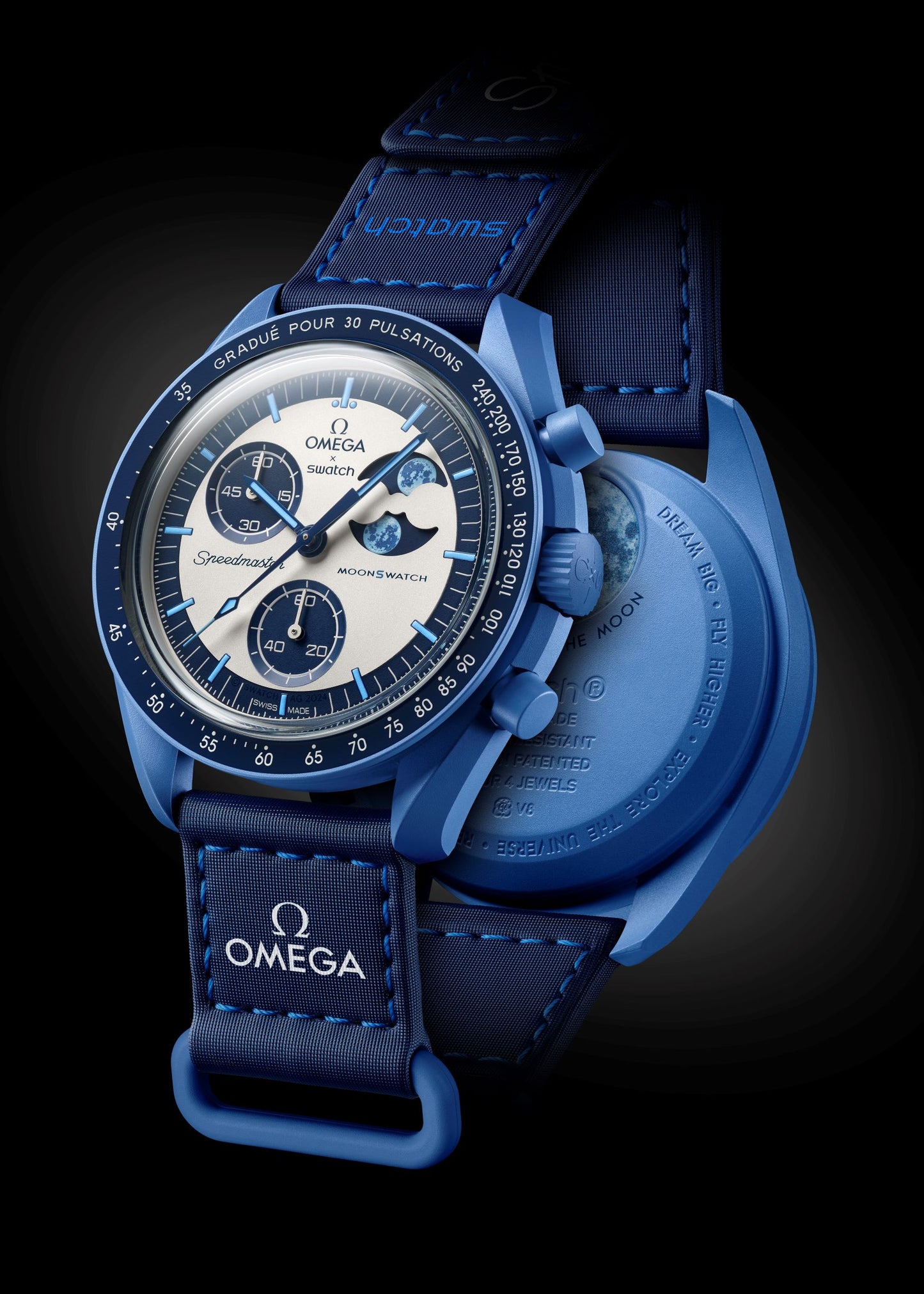 Speedmaster MoonSwatch Moon {Snoopy Blue}{Working}