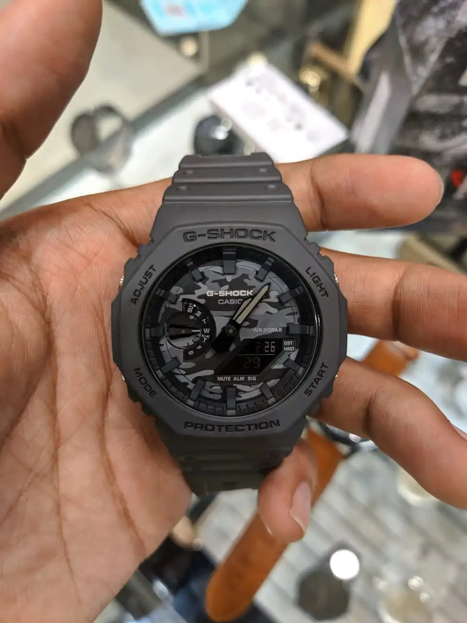 GA-2100 || Chrono Working || Camouflage Grey