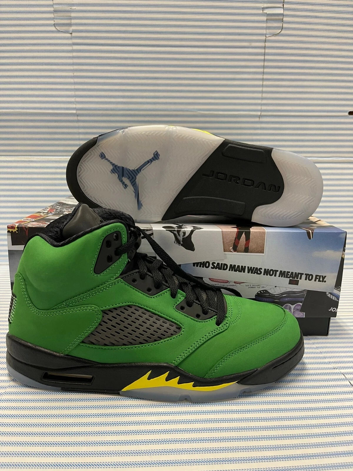 Air Jordan 5 Oregon Ducks Retro Apple Green(With box) UK- 12