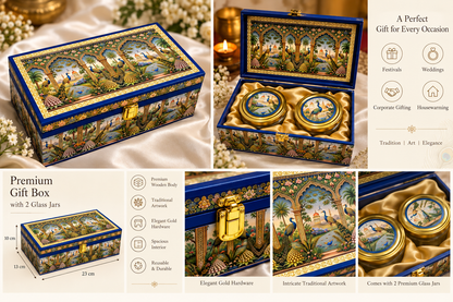 Royal Peacock Blue Box - For Gifting (Dry fruits box )