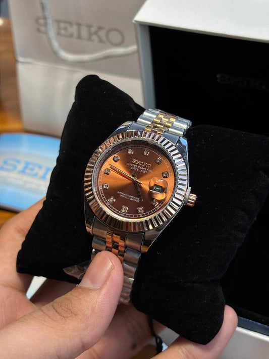 SKO-Datejust Rose Gold Brown (Analog Watch)