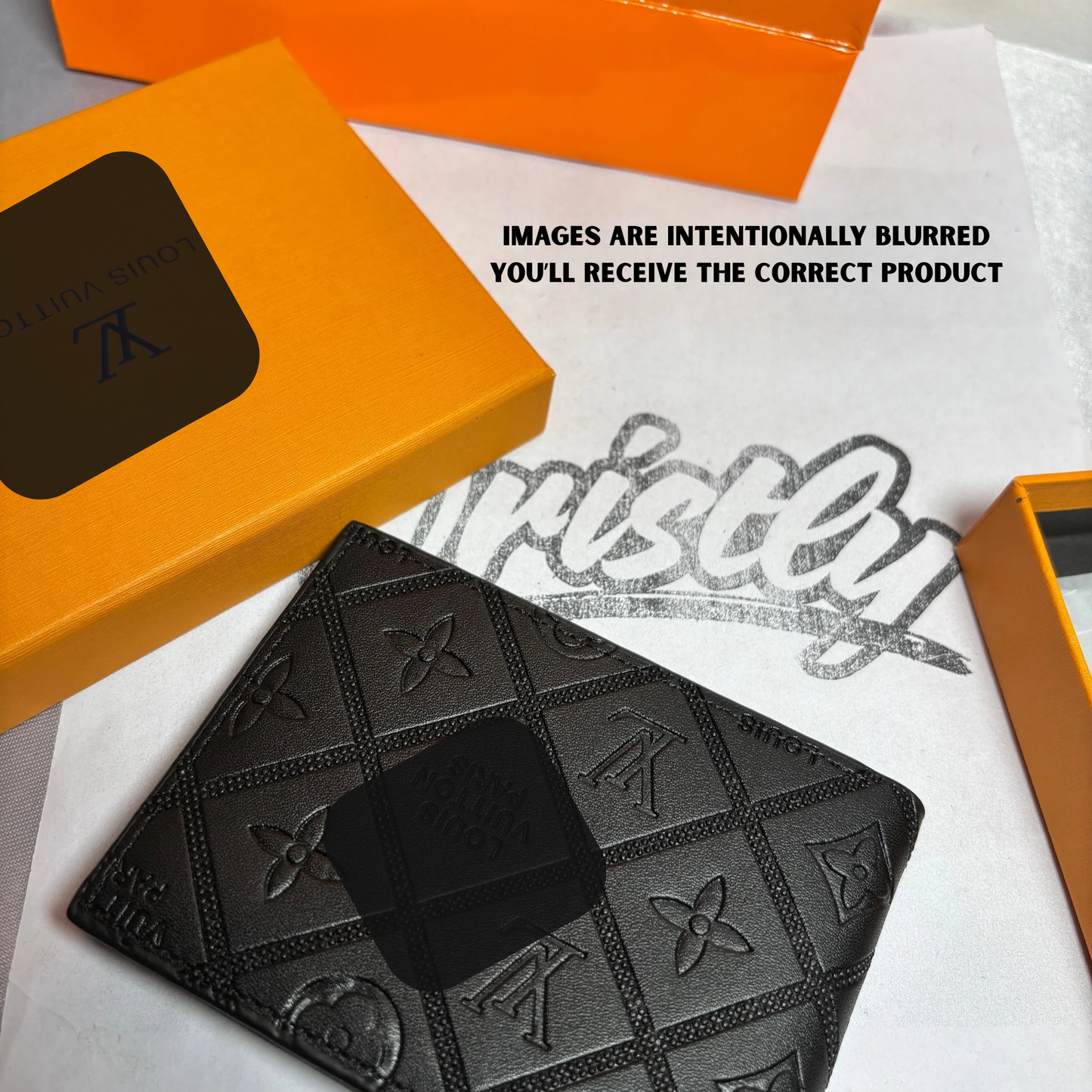 LW Leather BROWN LOGO PRINTED WALLET {With BAG}