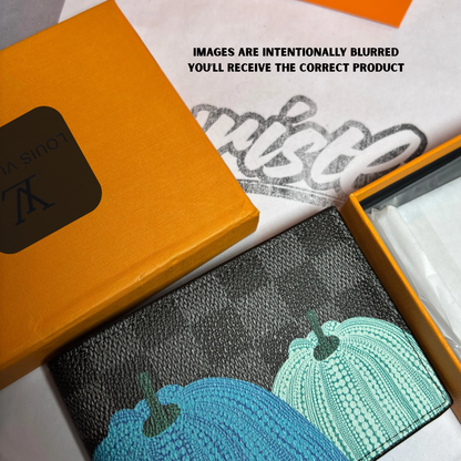 LW Pumpkin Print Leather Wallet { With Bag }