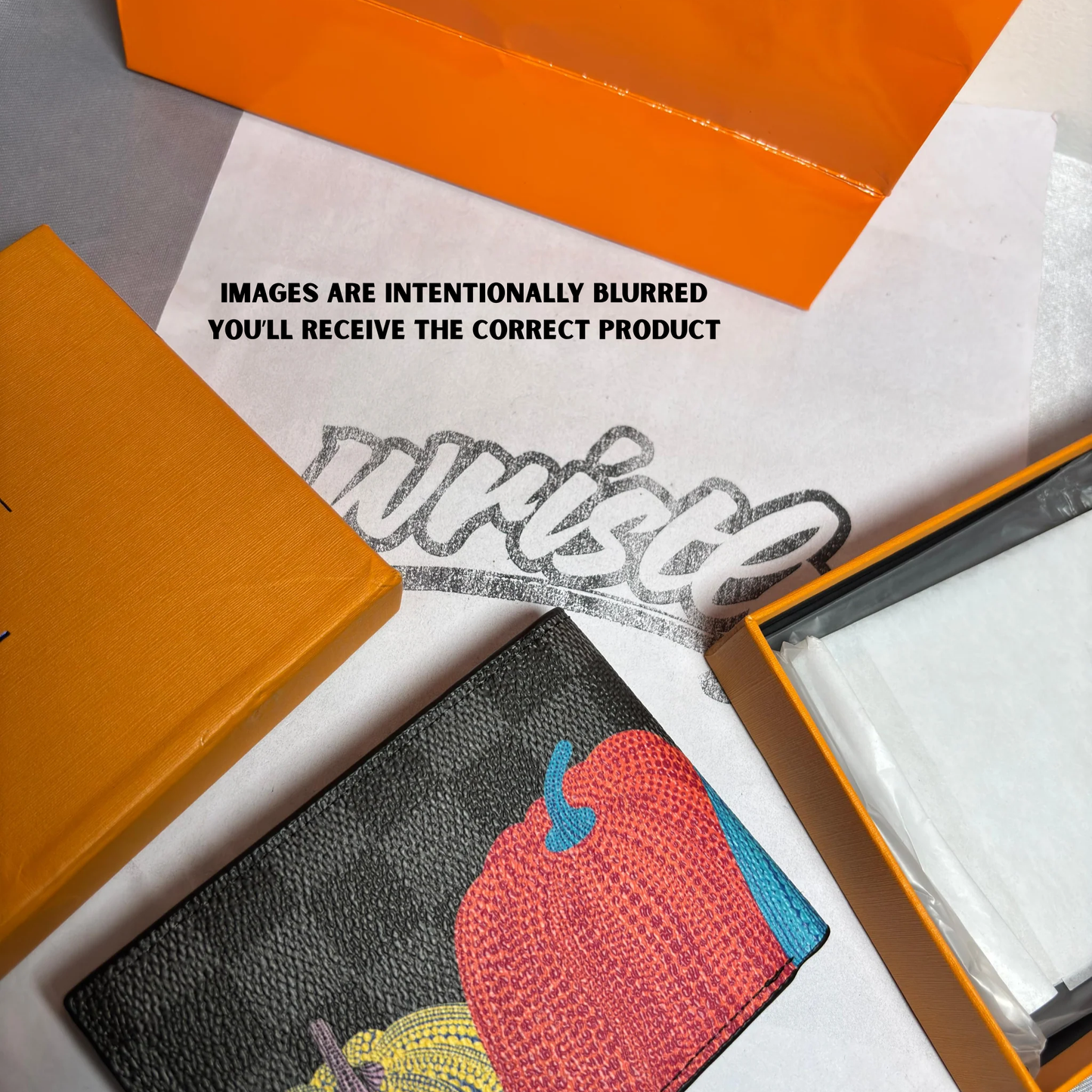 LW Pumpkin Print Leather Wallet { With Bag }