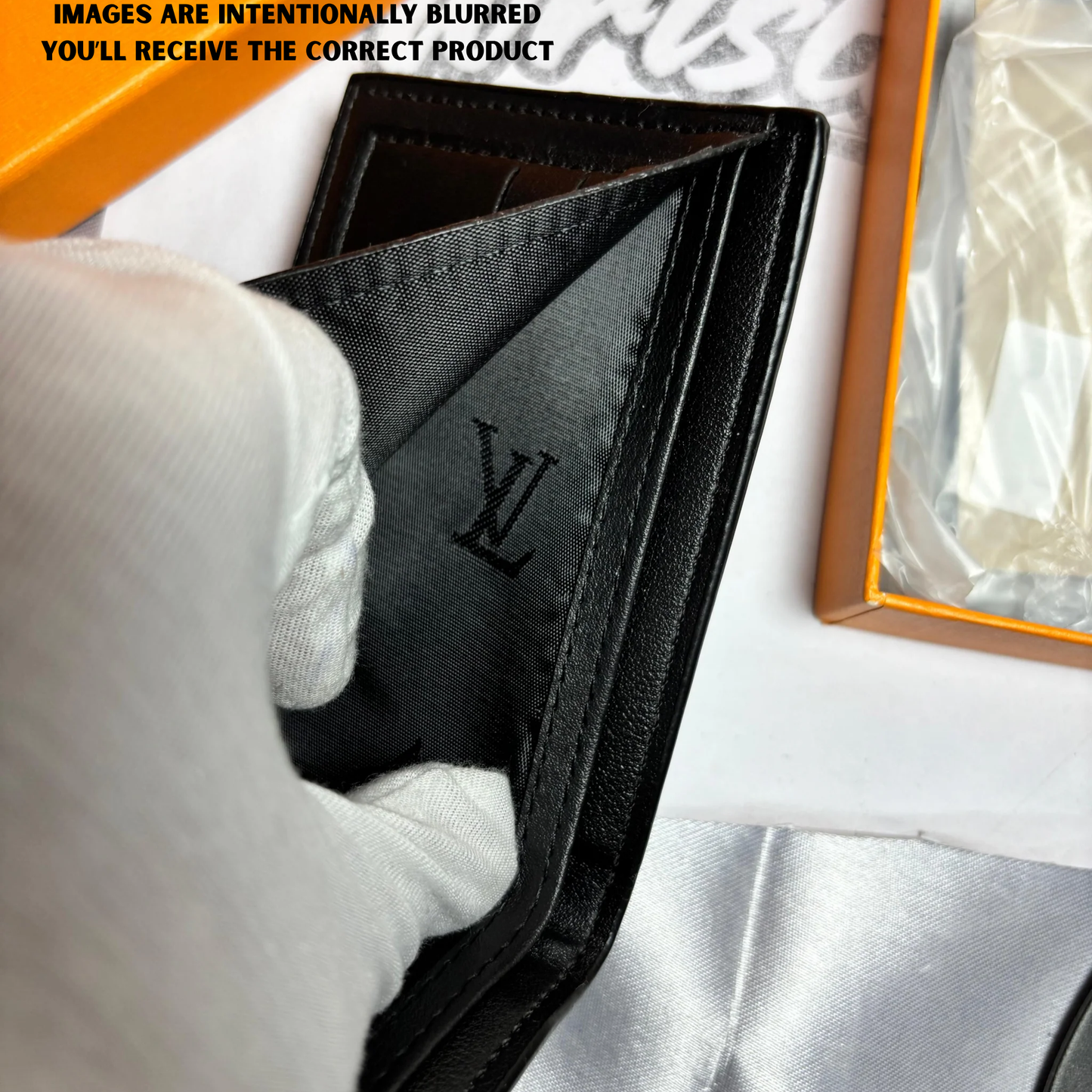 LW Pumpkin Print Leather Wallet { With Bag }