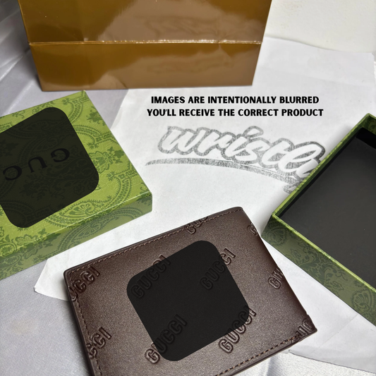 GG Brown Logo Leather Wallet (with Bag)