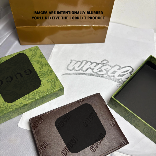 GG Brown Logo Leather Wallet (with Bag)