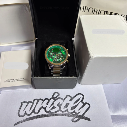 AR AX2509 | Chronograph Watch | Green Gold