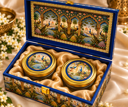 Royal Peacock Blue Box - For Gifting (Dry fruits box )