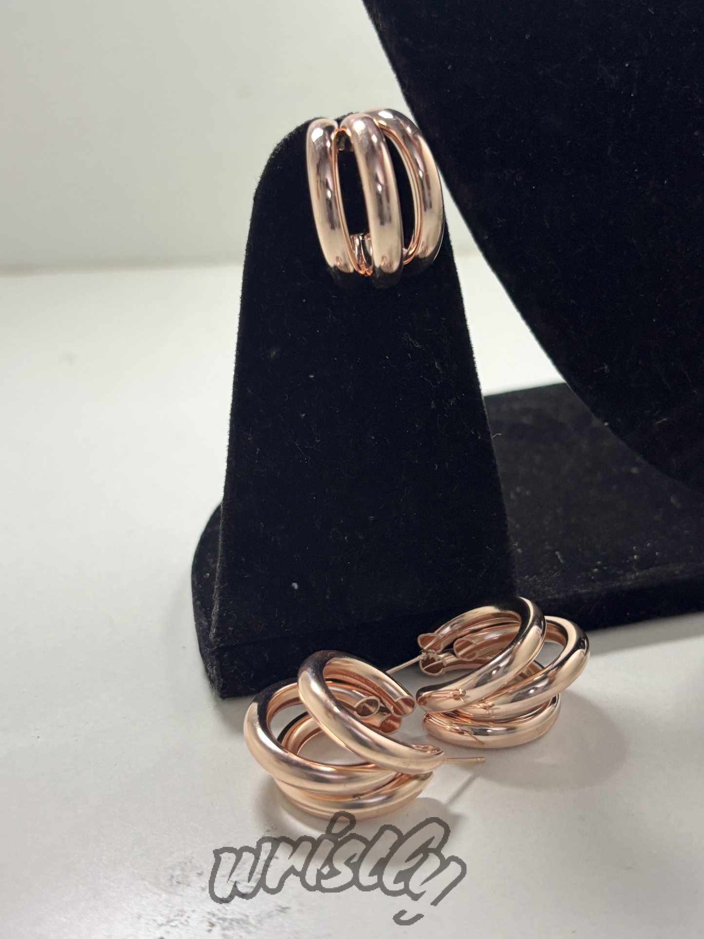 Triple Hoop Earring (Rose Gold - Anti Tarnish)