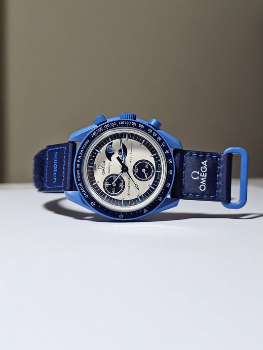 Speedmaster MoonSwatch Moon {Snoopy Blue}{Working}