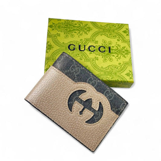 Leather Wallet with cutout logo