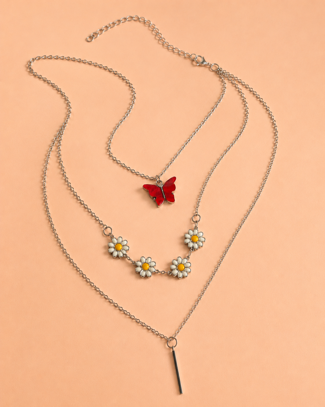 Multilayer Butterfly Floral Charm