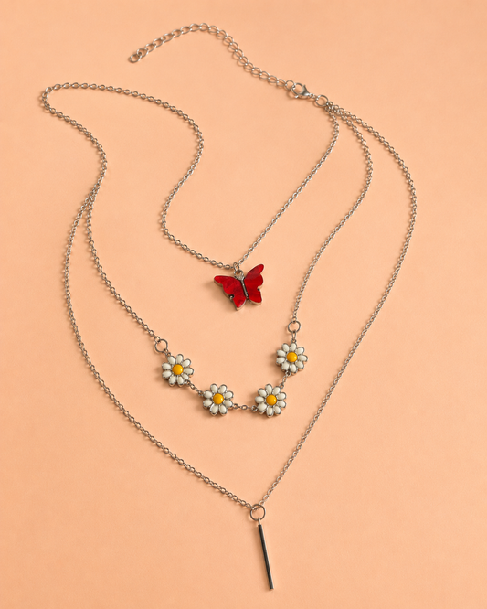 Multilayer Butterfly Floral Charm
