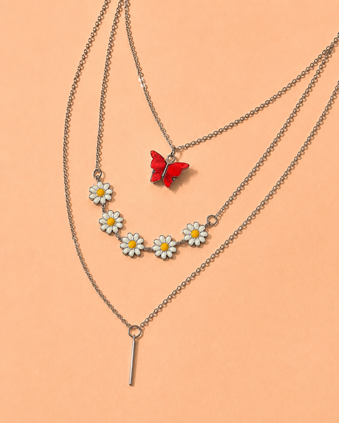 Multilayer Butterfly Floral Charm
