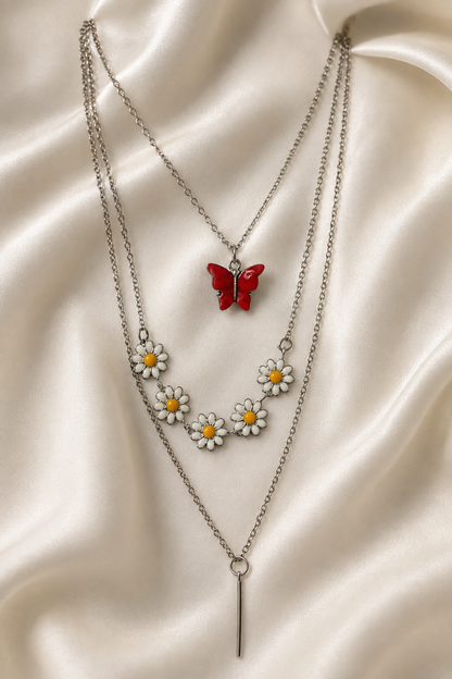 Multilayer Butterfly Floral Charm