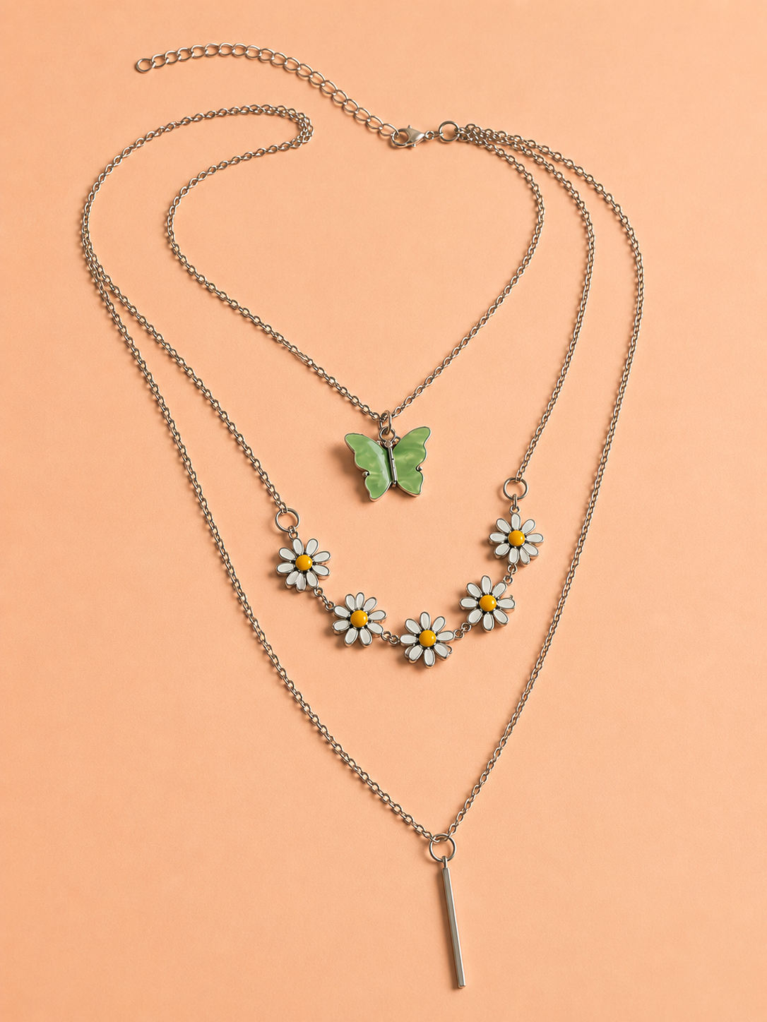 Multilayer Butterfly Floral Charm