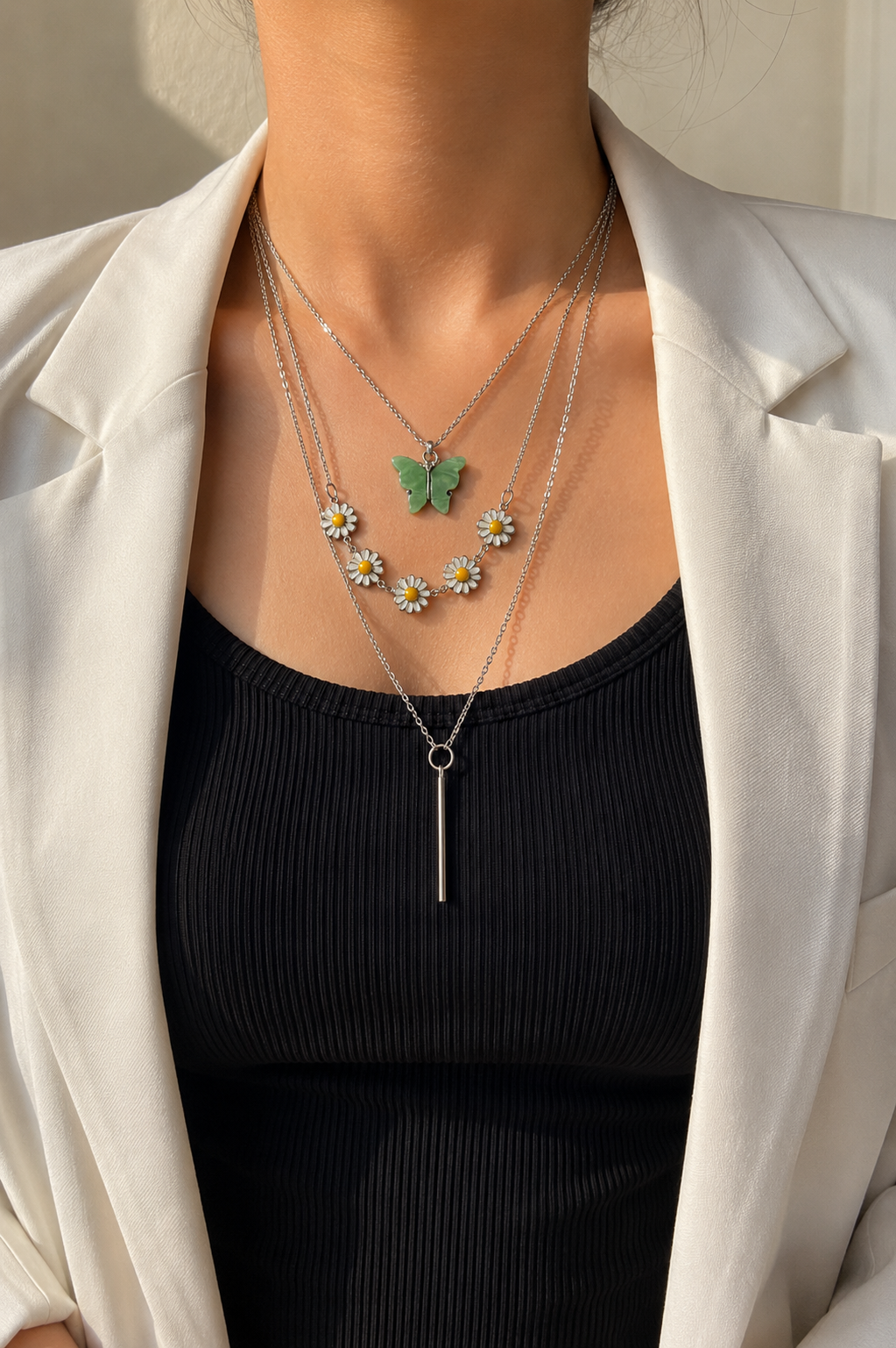 Multilayer Butterfly Floral Charm