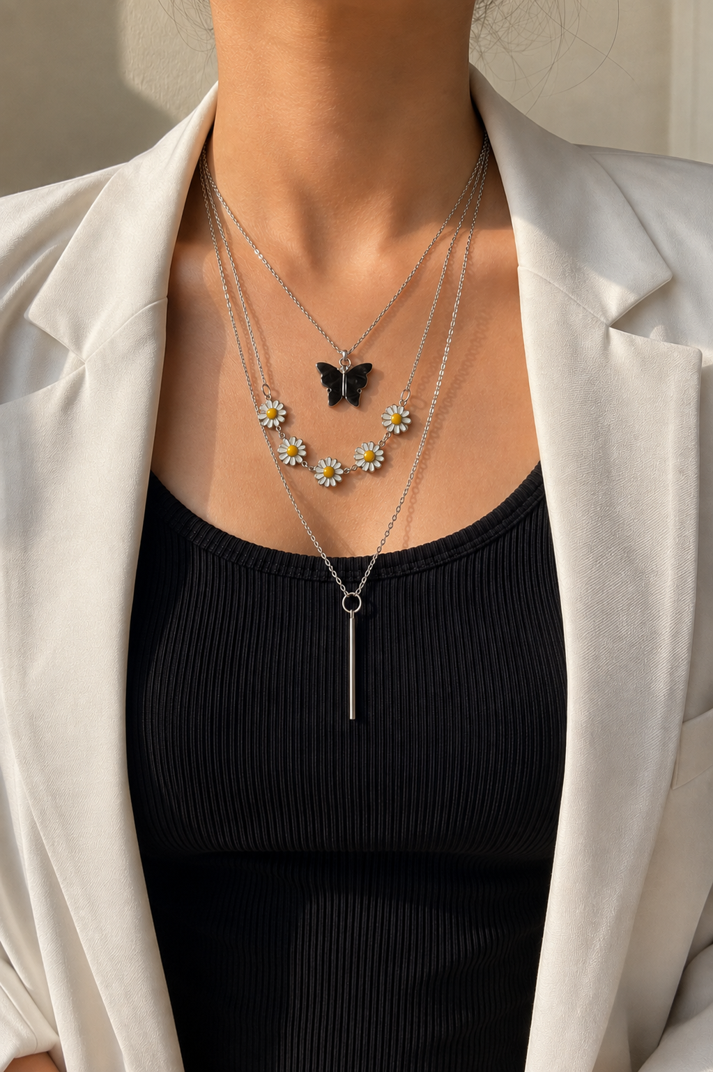 Multilayer Butterfly Floral Charm