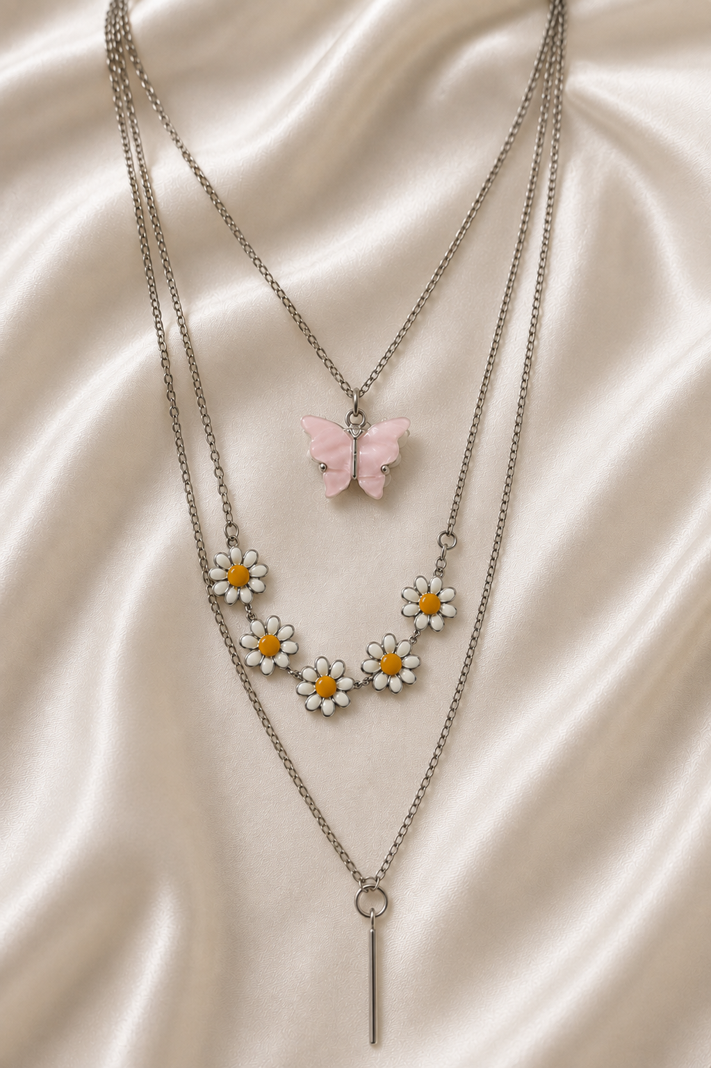Multilayer Butterfly Floral Charm