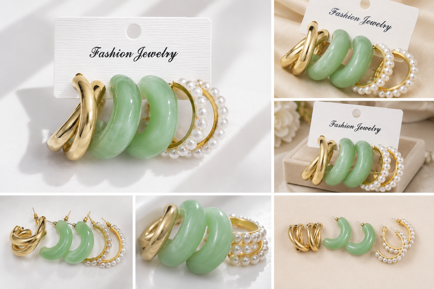 Earring Resin Hoop Set (Anti Tarnish )