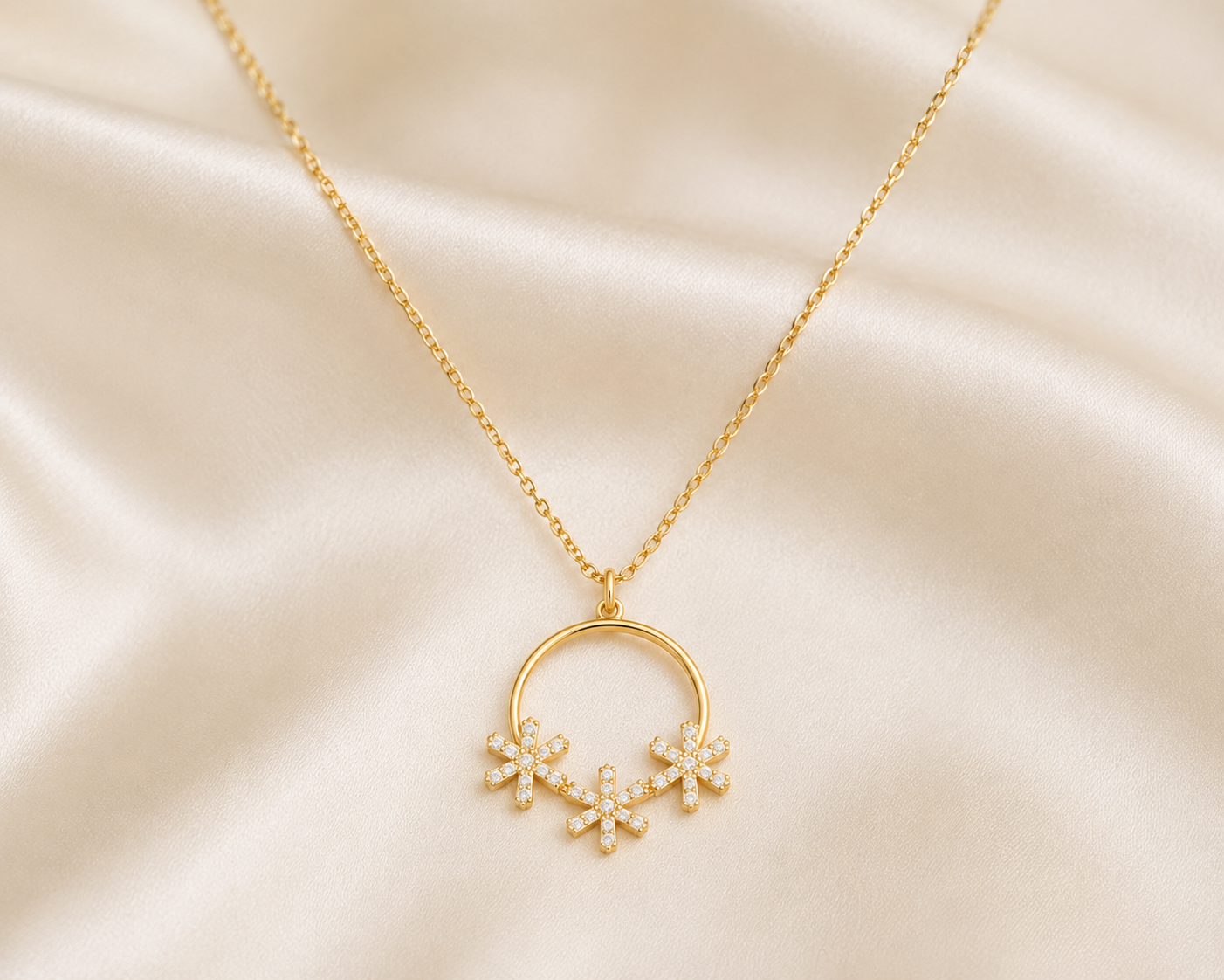 Round Floral Pendant (Anti Tarnish)
