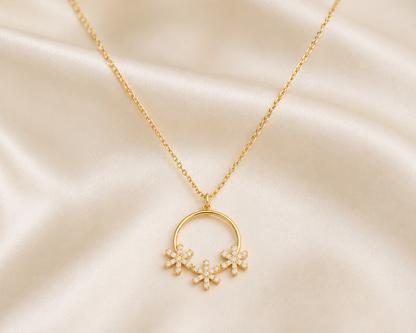 Round Floral Pendant (Anti Tarnish)