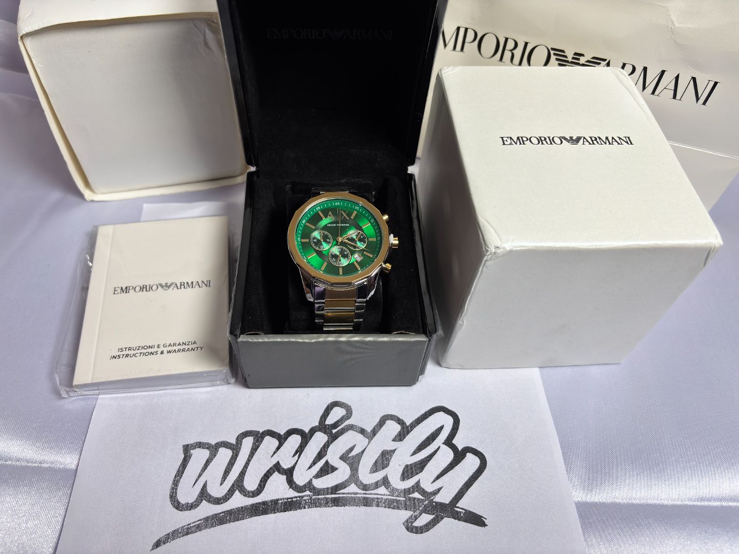 Armani AX2509 | Chronograph Watch | Green Gold