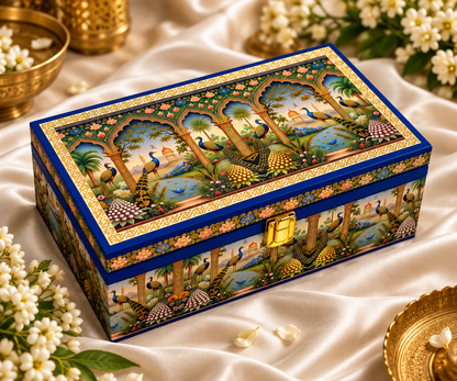 Royal Peacock Blue Box - For Gifting (Dry fruits box )