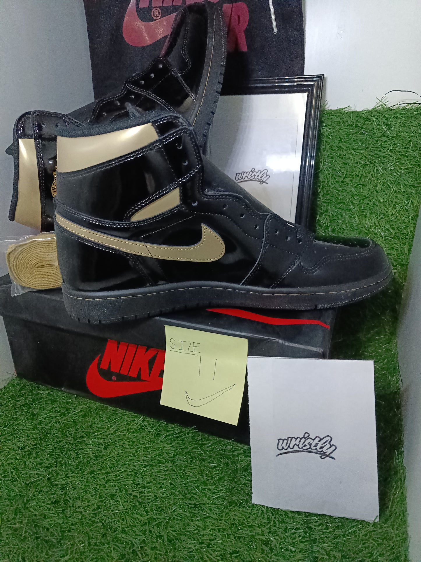 NIK AIR Jordans | Full OG Quality With OG BOX + Laces extra + accessories | BLACK GOLD