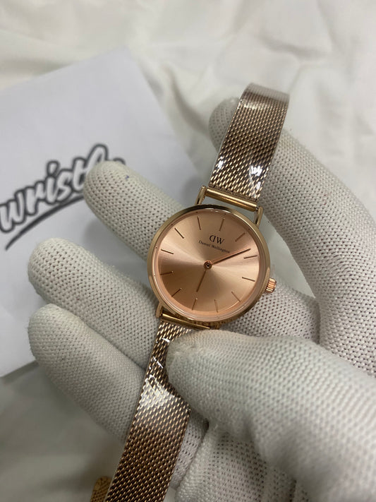 DW Petite Round Mesh Chain Rose Gold