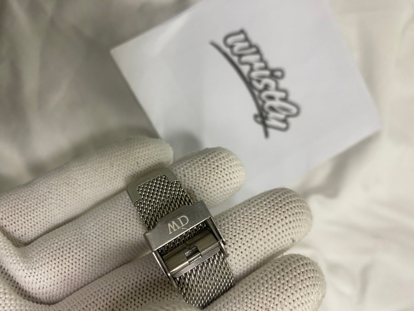 DW Petite Round Mesh Chain Silver Black