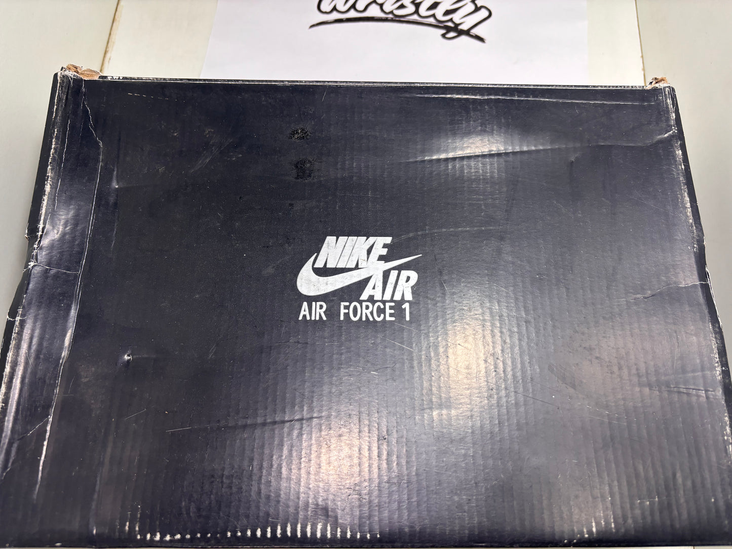 NIK Vandalised AF1 (With Box- UK10)|Teal- Blue