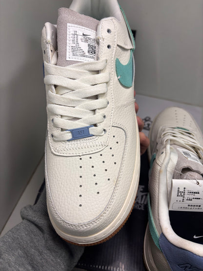 NIK Vandalised AF1 (With Box- UK10)|Teal- Blue