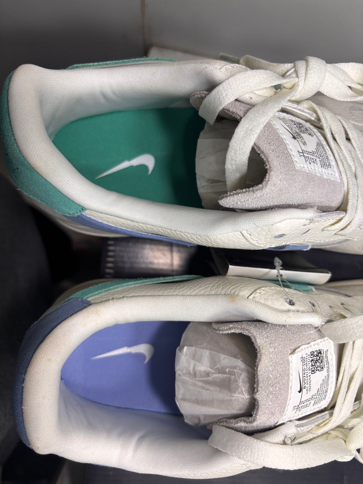 NIK Vandalised AF1 (With Box- UK10)|Teal- Blue