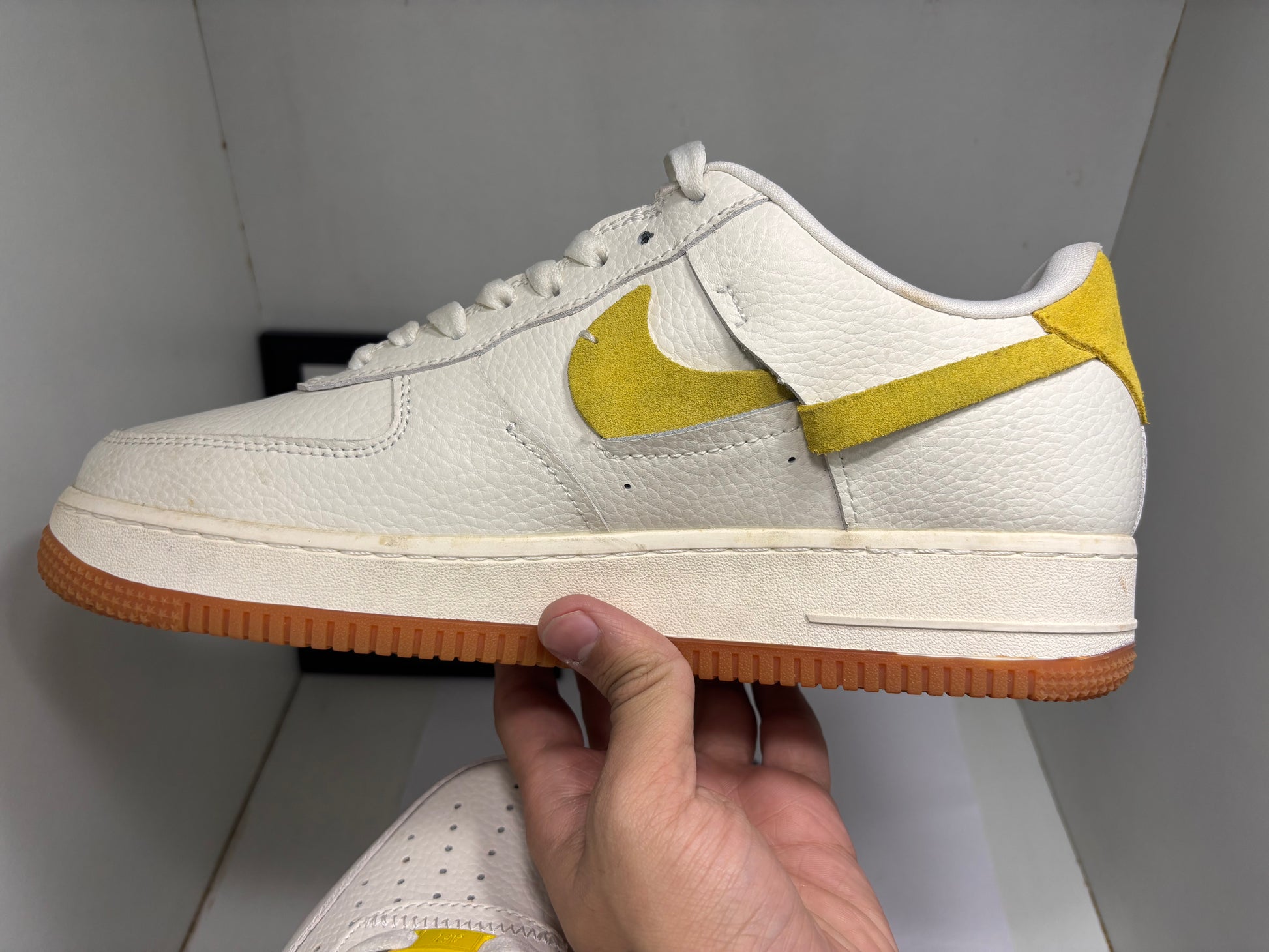 File Af1 NIK Vandalised AF1 (With Box- UK10)|Black-Yellow – wristly