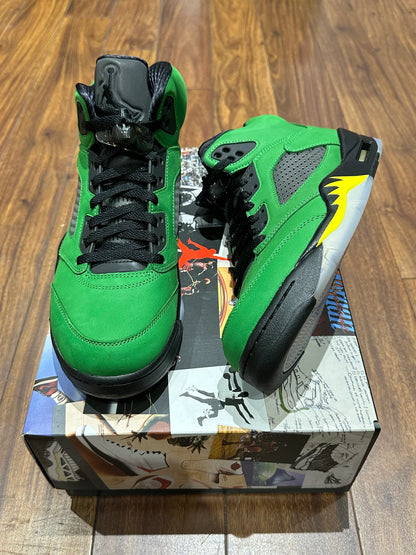 Air Jordan 5 Oregon Ducks Retro Apple Green(With box) UK- 12