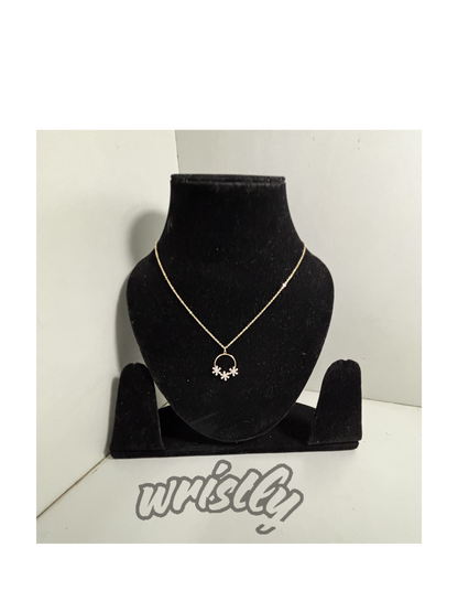 Round Floral Pendant (Anti Tarnish)