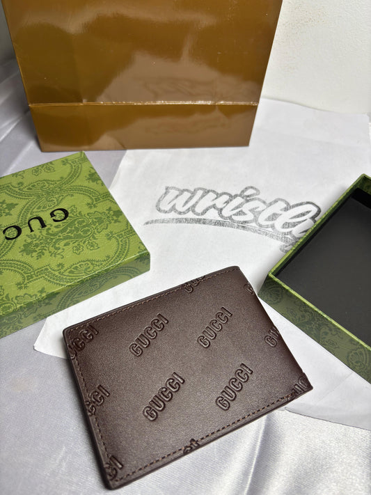 GG Brown Logo Leather Wallet (with Bag)
