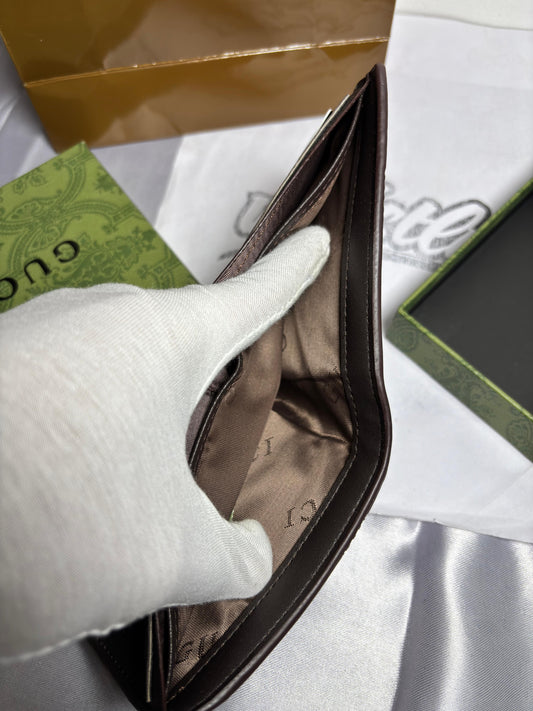 GG Brown Logo Leather Wallet (with Bag)