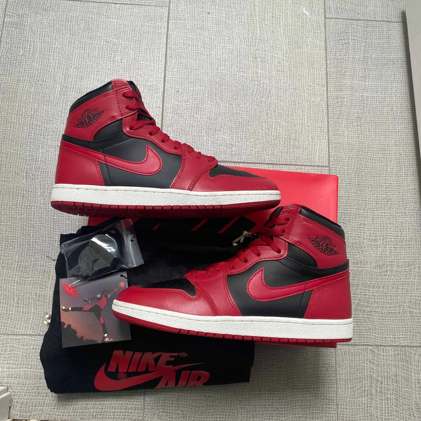 NIK AIR Jordans | Full OG Quality (With BOX + Laces extra + accessories)- RED BLACK "HIGH"