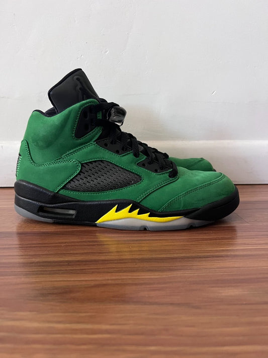 Air Jordan 5 Oregon Ducks Retro Apple Green(With box) UK- 12